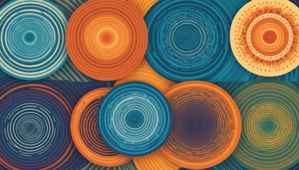 Fototapeta premium Circular Vortex with Warm and Cool Tones