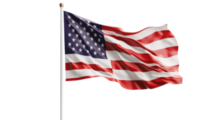 US Flag Waving Proudly Patriotism Independence American Symbolism