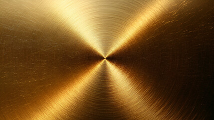 shiny radial brushed yellow brass texture circular