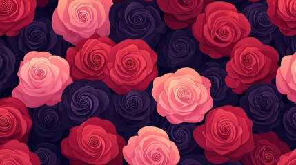 Vibrant Roses in Vivid Colors Creating a Floral Wonderland Background