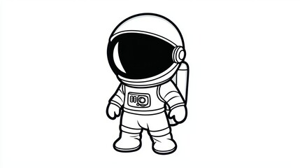 Obraz premium Cute Cartoon Astronaut Character in a Classic Space Suit Design