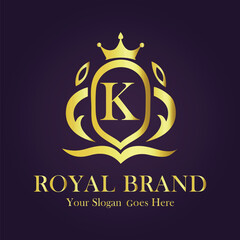 Luxury Gold Monogram Logo - Letter K