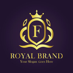 Luxury Gold Monogram Logo - Letter F
