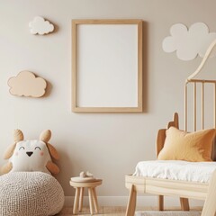 Cozy and Minimalist Nursery Room with Soft Pastel Decor Elements