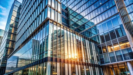 Sleek glass and metal facade of a modern building, cityscape, skyscraper,  cityscape