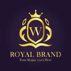 Luxury Gold Monogram Logo - Letter W