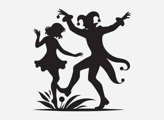 Mysterious Silhouette of a Fool in Shadow on a Dramatic Dark Background