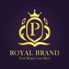 Luxury Gold Monogram Logo - Letter P