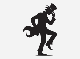 Mysterious Silhouette of a Fool in Shadow on a Dramatic Dark Background