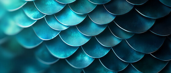 Fototapeta premium Geometric mermaid scales in an abstract design with a modern central banner
