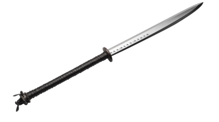 Ancient Japanese Naginata Pole Weapon on a transparent background