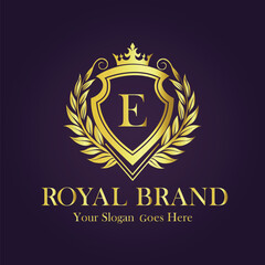 Luxury Gold Monogram Logo - Letter E
