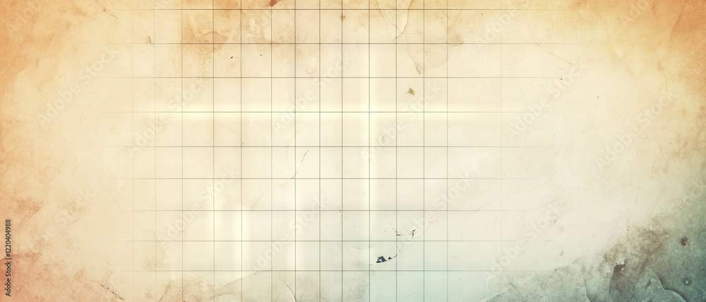 Poster grid paper background with light texture overlay and central empty space for design projects