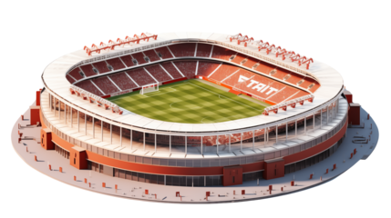 Modern Stadium Architectural on a transparent background