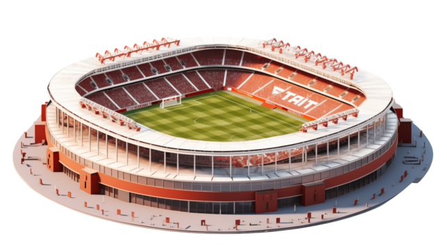 Modern Stadium Architectural on a transparent background