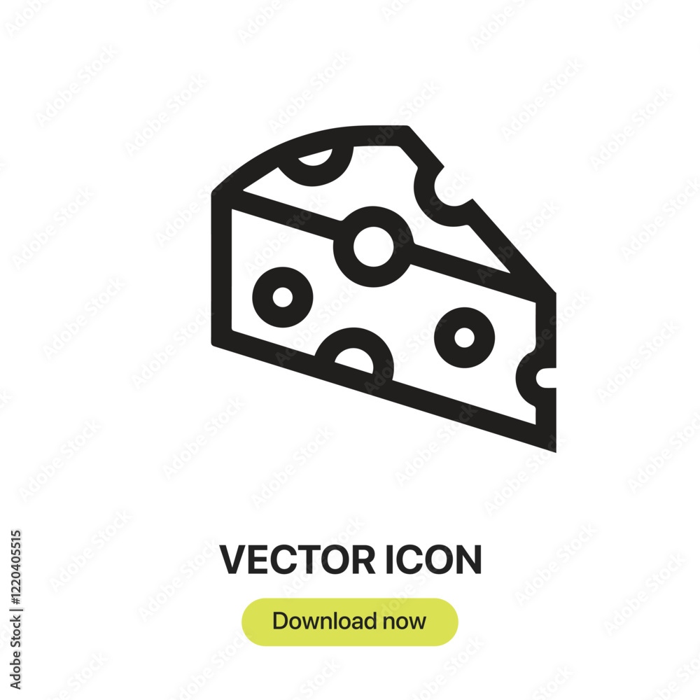 Aufkleber cheese icon vector. linear-style sign for mobile concept and web design. cheese symbol illustration.
