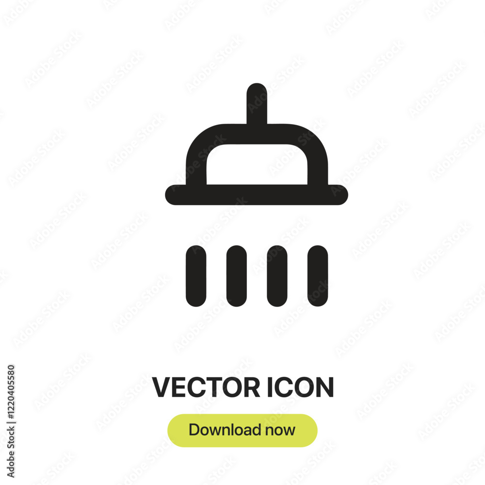 Fototapete shower icon vector. linear-style sign for mobile concept and web design. shower symbol illustration.