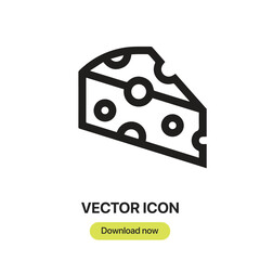 Cheese icon vector. Linear-style sign for mobile concept and web design. Cheese symbol illustration. Pixel vector graphics - Vector.	
