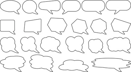 Obraz premium Dialogue Box Outline Silhouette Vector Icon Set - Speech Bubble Shapes,Dialogue Boxes for Comics, Chat, and Design Projects Collection for Graphic Design.