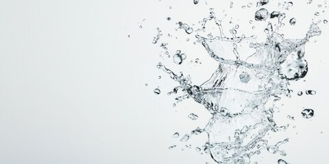 Water Splash with Bubbles on Light Background for Artistic Design