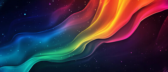 Dynamic holographic light trails create an engaging abstract background for branding