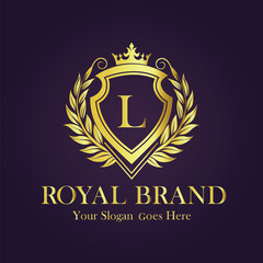 Luxury Gold Monogram Logo - Letter L