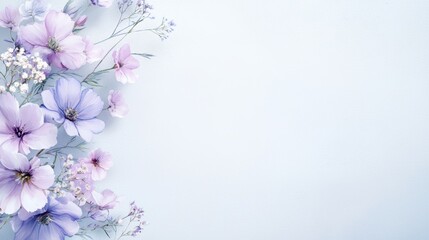 Fototapeta premium Delicate Purple Flowers Adorning a Soft Light Background