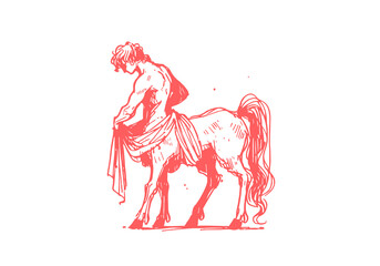 Centaur hand drawn sketch vector