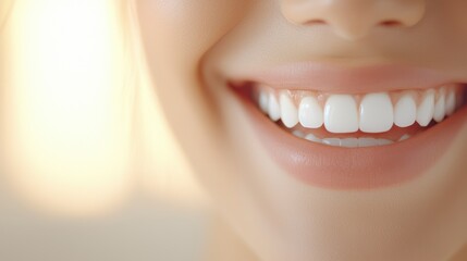 Obraz premium Bright and Radiant Smile Highlighting Perfectly White Teeth in Natural Light