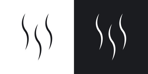 Heat icons collection in black and white solid and line style