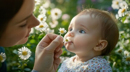 Obraz premium A pediatrician checking for allergy symptoms in a baby during a routine check-up.