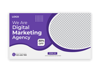  Digital marketing agency and creative corporate web banner template