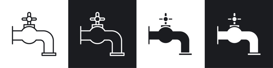 Tap icons collection in black and white solid and line style