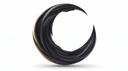 Naklejka premium Elegant Abstract Black Crescent Shape with Smooth Curves and Shiny Surface
