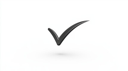 Simple Black Check Mark Icon on a Clean White Background