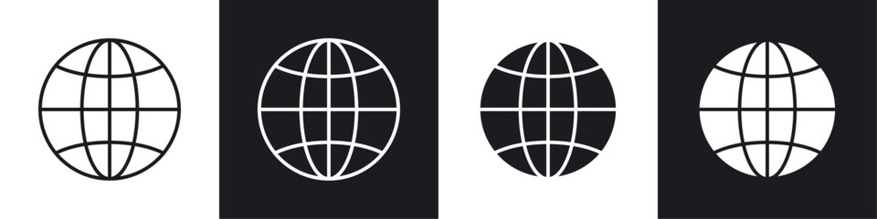 Web icons collection in black and white solid and line style