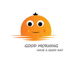 Happy Sun Illustration with Good Morning Message