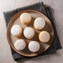 Fresh argentina dish alfajores cookies, dulce de leche cookies