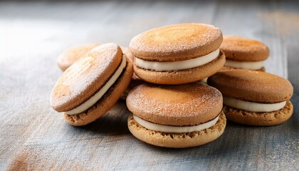 Fresh argentina dish alfajores cookies, dulce de leche cookies