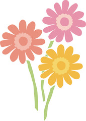 ガーベラの花3本のイラスト