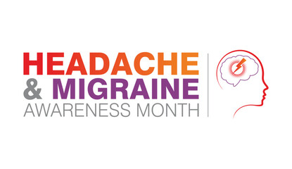 Headache and Migraine awareness week logo. Vector illustration. Headache and Migraine Concept.	

