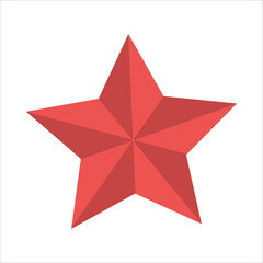 2d red star icon on white