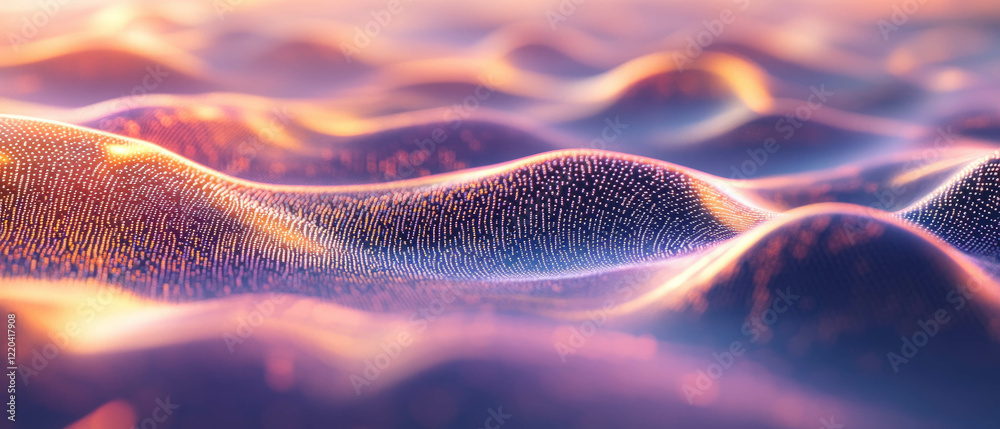 Poster ripples of light and code showcase the essence of digital innovation and programming