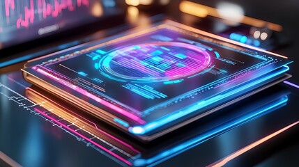 futuristic tech hud interface display - cyberpunk aesthetics