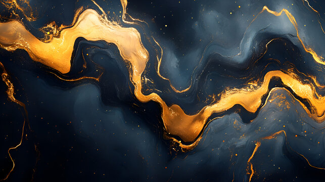 Luxury marble gold black texture background. Natural - Powered by Adobe