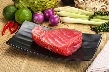 Raw fresh tuna steak for grill