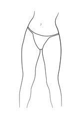 panties woman bikini black and white hand drawing