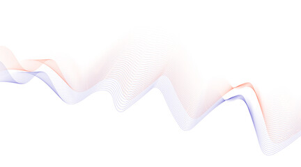 Abstract colorful wave element for design. Digital frequency track equalizer. Stylized line art background. Vector illustration. Wave with lines created using blend tool. Curved wavy line, smooth, 