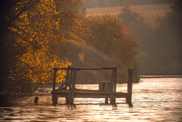 Fototapeta premium Autumn landscape on river