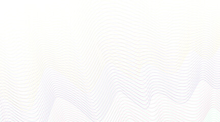 Abstract colorful wave element for design. Digital frequency track equalizer. Stylized line art background. Vector illustration. Wave with lines created using blend tool. Curved wavy line, smooth, 